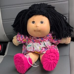 1988 Cabbage Patch Doll Black Hair and Pink Shoes